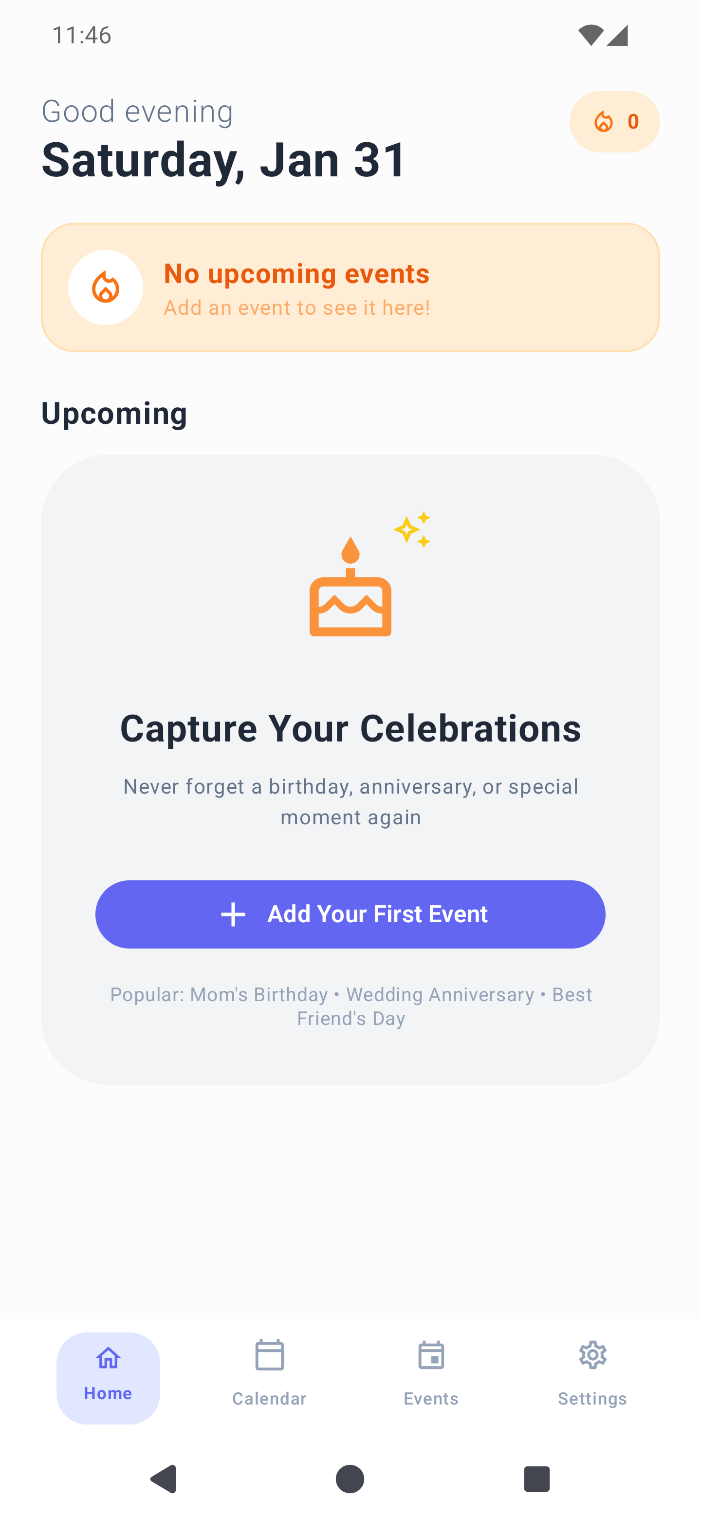App Home Screen