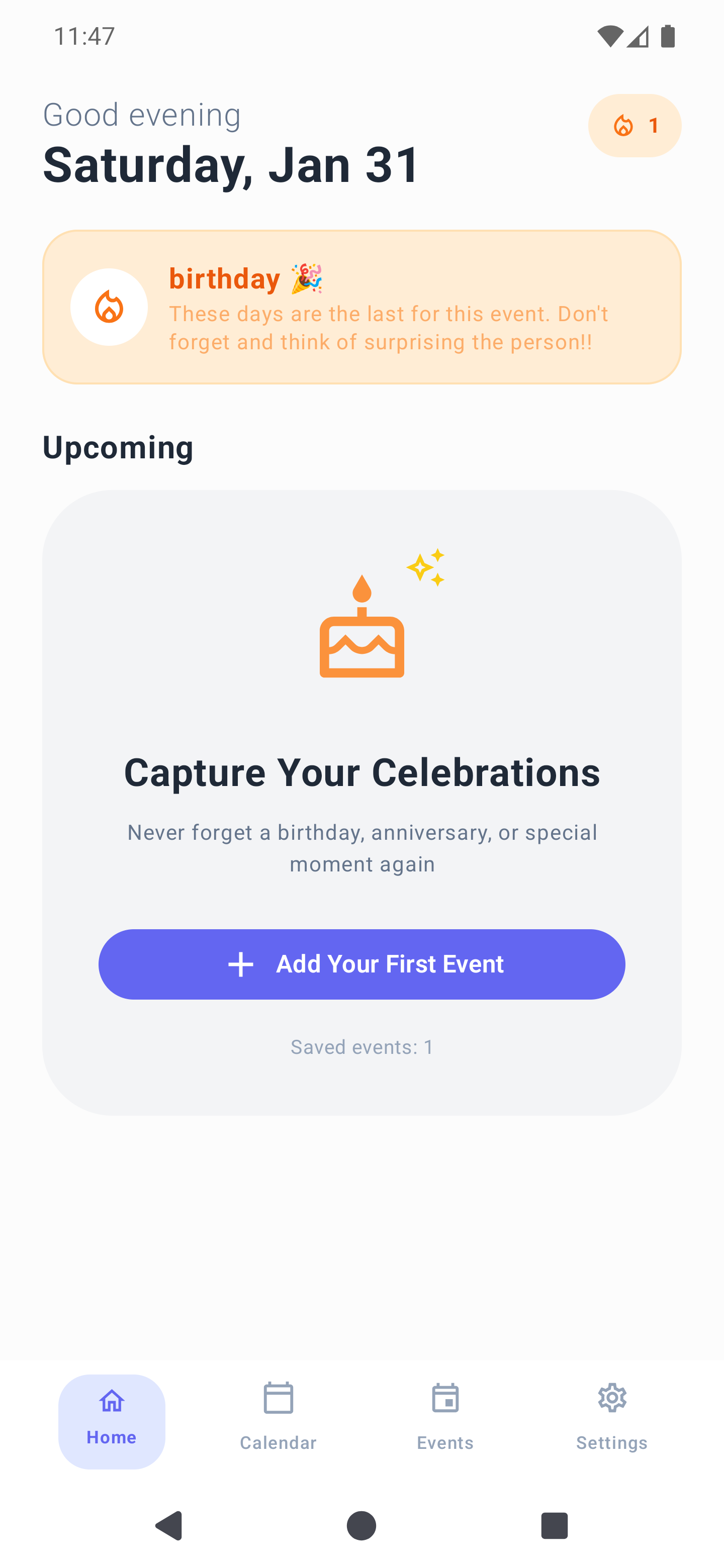 Celebration Screen